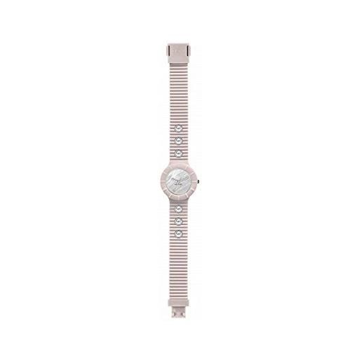 HIP HOP orologio donna pearls quadrante bianco e cinturino in silicone, glam rosa, movimento solo tempo - 3h quarzo