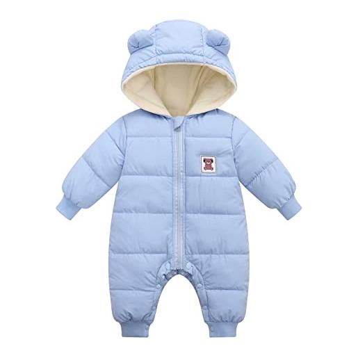 Happy Cherry - Tuta Invernale Bambini Bambino Neonato Pagliaccetto con  Cappuccio Giacca Imbottita a Maniche Lunghe Tute da Neve Suit Abbigliamento  Inverno per Sci All'aperto - 0-3 Mesi : : Moda