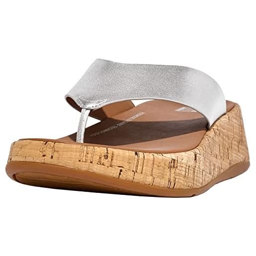 Fitflop mwb toe post, sandali bassi donna, platino, 42 eu