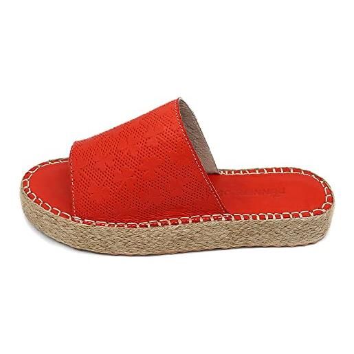 Bonateks derbtrlky100081, sandali con zeppa donna, colore: rosso, 36 eu