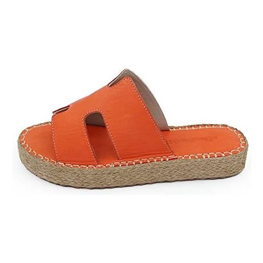 Bonateks derbtrlky100292, sandali con zeppa donna, colore: arancione, 37 eu