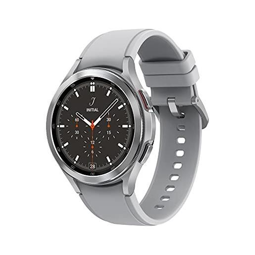Samsung galaxy watch4 classic - smart. Watch acciaio inox, ghiera rotante, monitoraggio benessere, fitness tracker, schermo 1.4, argento (silver), 46 mm, 2021 [versione italiana]