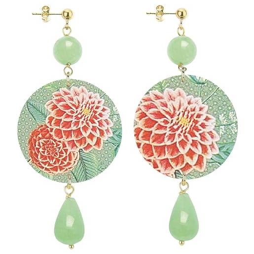 Lebole Maison lebole gioielli orecchini da donna the circle fiore rubino classico verde giada