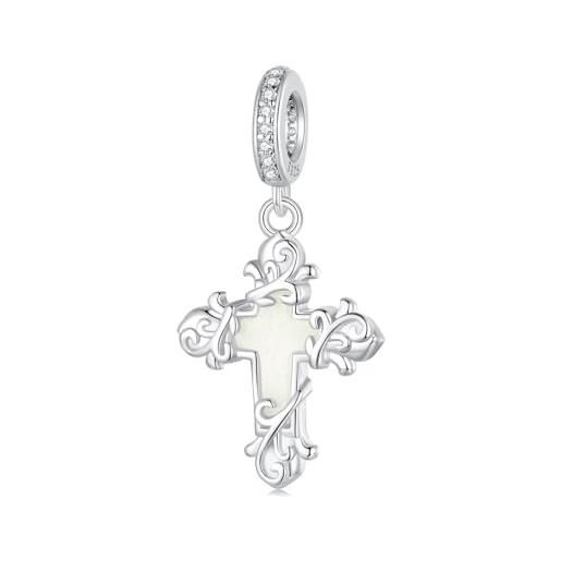 Teleye ciondolo con pendente a forma di croce luminosa ciondolo in argento sterling 925 adatto per collane con bracciale pandora, bsc954
