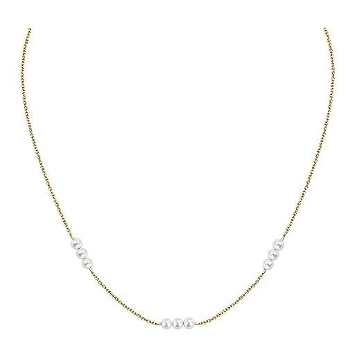 Morellato collana donna in argento 925‰, collezione perle contemporary, perle bianche- sawm01