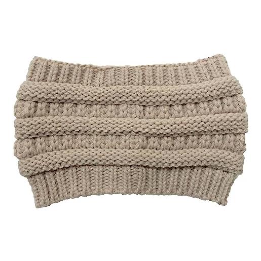 osiuujkw caldo cappello di lana con fascia per capelli cappelli invernali cappellini elastici accessori per capelli donna, beige
