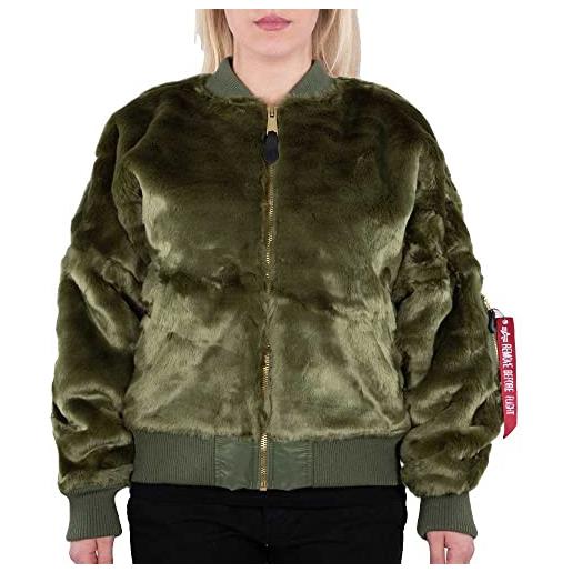 Alpha industries 1 os fur bomber jacket da donna giacca, sage-green, s