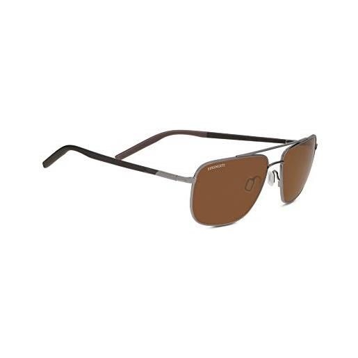 serengeti tellaro occhiali, gunmetal/dark brown/chocolate brown, l unisex-adulto