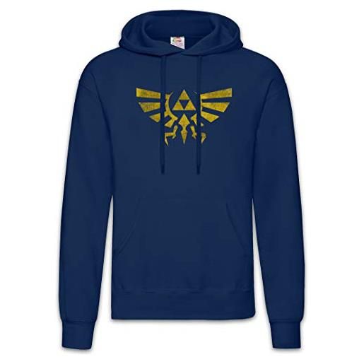 Urban Backwoods triforce vintage logo hoodie felpe con cappucio sweatshirt blu taglia m