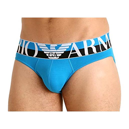 Emporio Armani underwear fashion waistband-megalogo brief boxer, blu (ceruleo 17432), small uomo