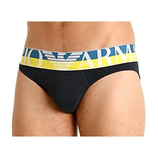 Emporio Armani underwear fashion waistband-megalogo brief boxer, blu (marine 00135), small uomo