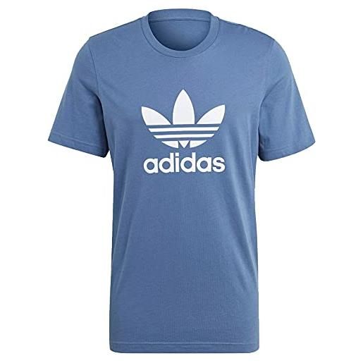 adidas gn3467 trefoil t-shirt t-shirt girocollo blu/bianco xl