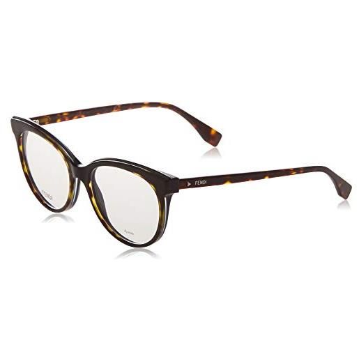 Fendi ff 0254 086/17 havana eyewear unisex acetate, standard, 53 occhiali, donna