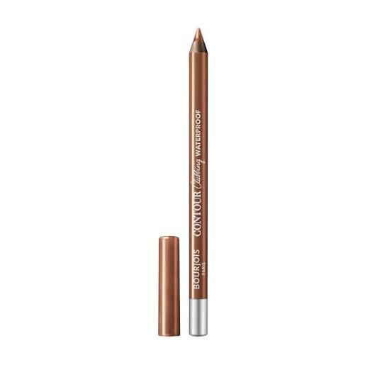 Bourjois paris contour clubbing matita occhi waterproof, texture scorrevole e morbida, formula con oli di jojoba, no. 78 let's bronze!, 1.2g