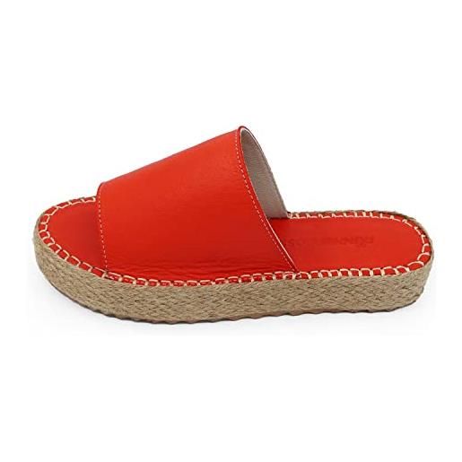 Bonateks derbtrlk100335, sandali con zeppa donna, colore: rosso, 40 eu