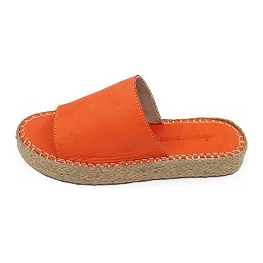 Bonateks derbtrlk100345, sandali con zeppa donna, colore: arancione, 40 eu