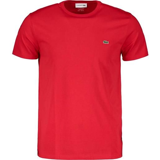 LACOSTE t-shirt logo in cotone pima rosso
