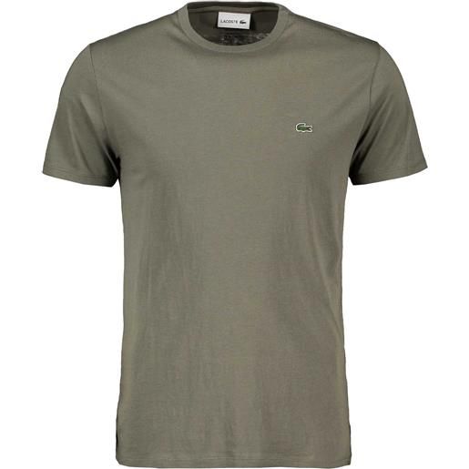LACOSTE t-shirt logo in cotone pima verde militare