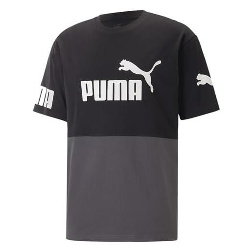 PUMA maglietta power colorblock, uomo, black, xl