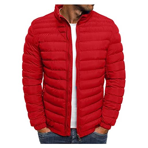 JMEDIC más abrigo de ocio de invierno acolchado de algodón blusa de otoño tamaño y chaqueta con cremallera bolsillo de los hombres para hombres giacca da sci giacconi ragazzo invernali adesivi sul (red, m)