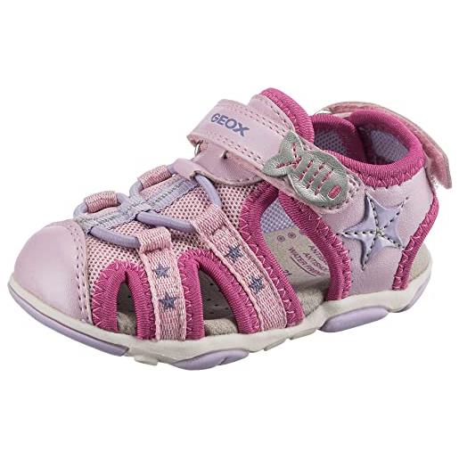 Geox b sandal agasim girl, sandali bambine e ragazze, argento/viola (silver/lilac), 24 eu