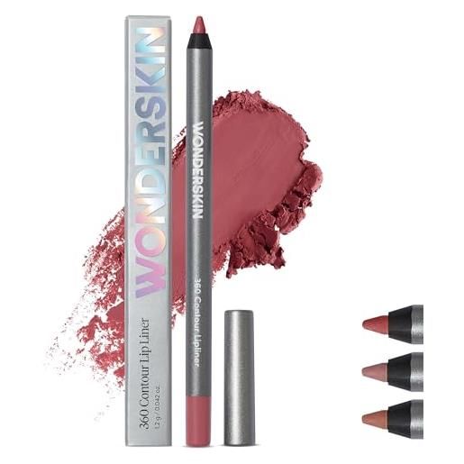 Wonderskin 360 contour lip liner pencil - lip liner nutriente, a lunga durata, impermeabile e a prova di trasferimento (rosewood)