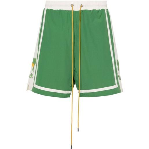 RHUDE shorts sportivi con design color-block - verde