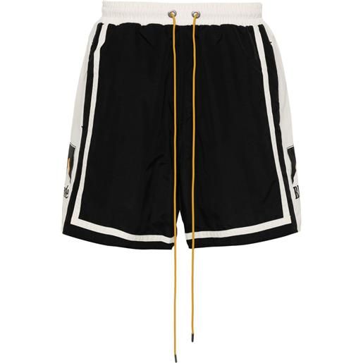 RHUDE shorts sportivi con design color-block - nero
