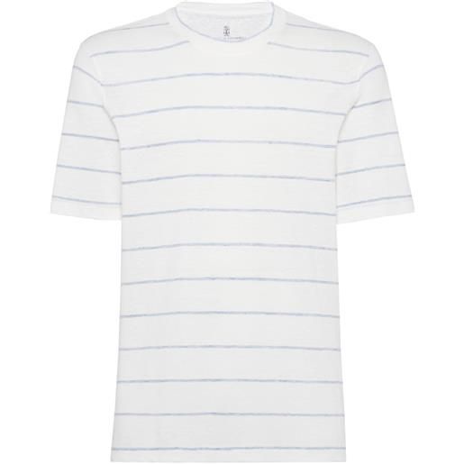 Brunello Cucinelli t-shirt a righe - bianco