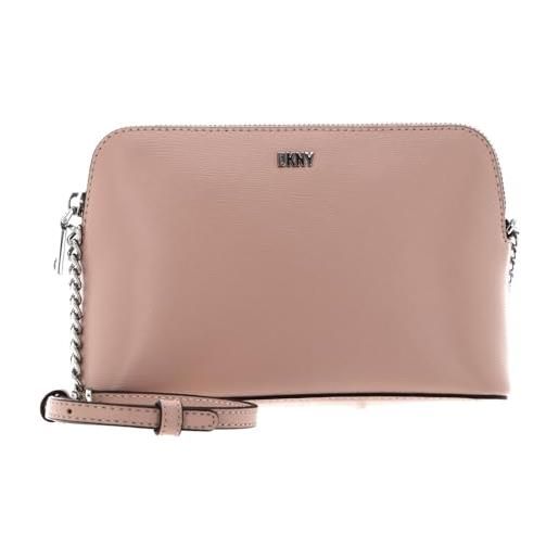 DKNY bryant dome crossbody bag with an adjustable chain straps in sutton leather, donna, rosewater, one. Size