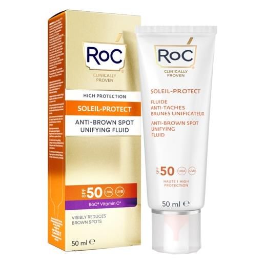 Roc soleil protect fluido viso uniformante anti macchie spf50+ 50ml