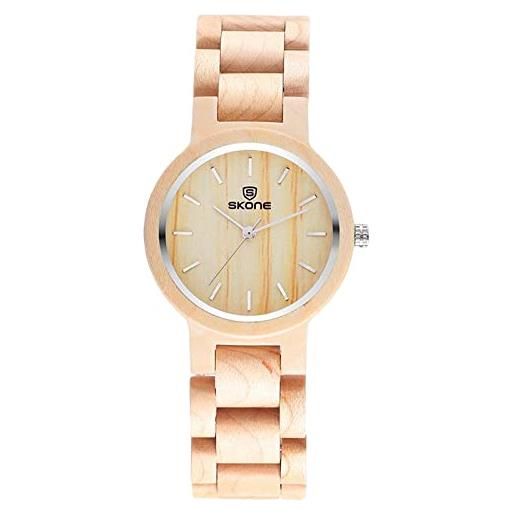 RORIOS orologio in legno donna leggero analogico al quarzo orologi con cinturino in legno orologio da polso naturale in legno
