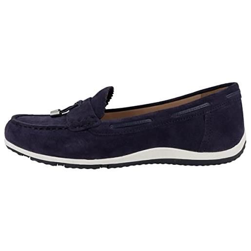 Geox d vega moc, moccasin, blu navy, 36 eu