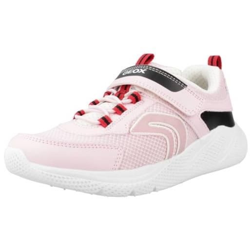 Geox j sprintye girl, scarpe da ginnastica, lt pink/black, 33 eu