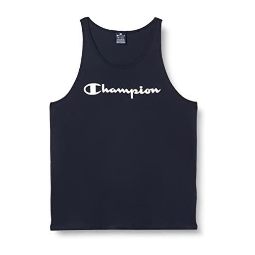 Champion legacy american classics logo tank canottiera sportiva, uomo , blu marino, s
