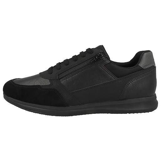 Geox u avery a, scarpe da ginnastica, uomo, nero, 45 eu