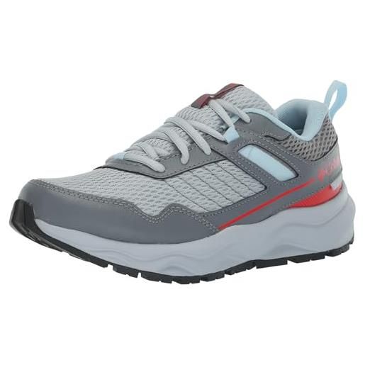 Columbia plateau, impermeabile, scarpe da escursionismo donna, cirrus grigio ibisco rosso, 40 eu larga