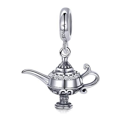 Teleye braccialetto charm bead lampada di aladino charm fai da te argento sterling 925 adatto per collana bracciale pandora, braccialetto europeo