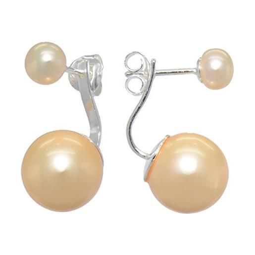 Melina - orecchini da donna vario - duo orecchini combinazione di orecchini a lobo perle 925 argento - 1500212