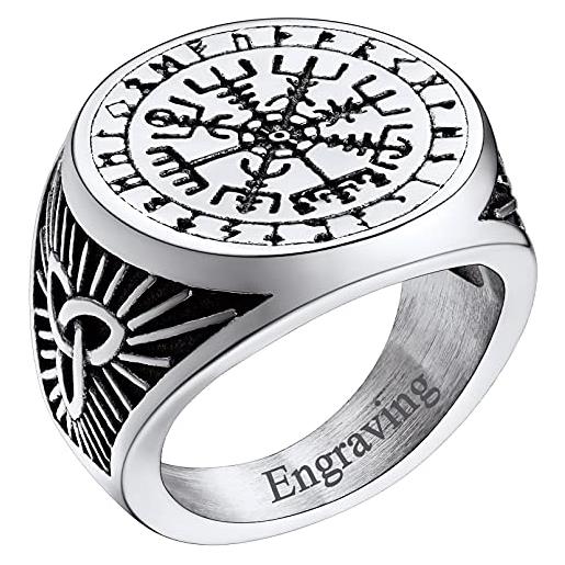 FaithHeart anello vichingo personalizzato da uomo valknut anello bussola con nodo celtico anello vichingo con confezione regalo per uomini ragazzi donne