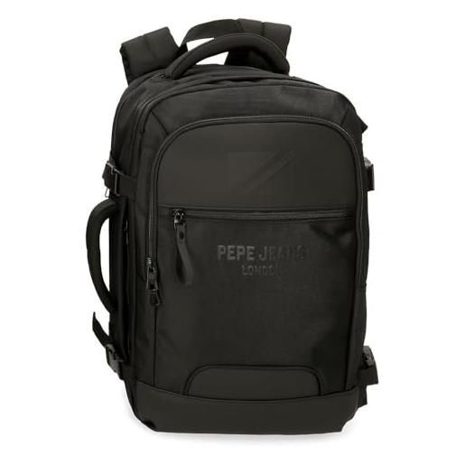 Pepe Jeans bromley zaino da cabina portatile 15,6 pollici nero 30x44x18 cm poliestere bagaglio a mano, nero, taglia unica, zaino cabina