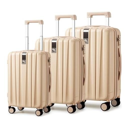 Hanke valigia da cabina leggera rigida in pc, cuba sabbia, 16 inch carry on, classico