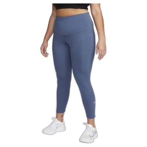Nike dn5521-491 w nk one df hr tght plus pantaloni sportivi donna diffused blue/white 2x