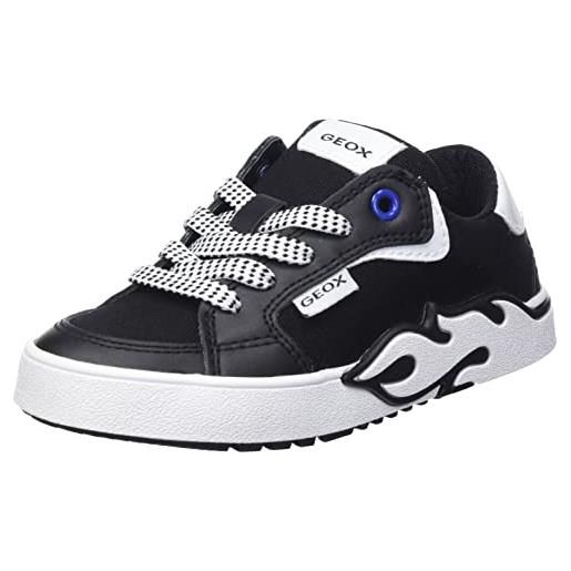 Geox j alphabeet boy, scarpe da ginnastica, black/white, 33 eu