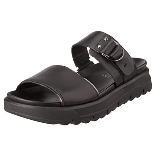 Geox d xand 2.1s, sandal donna, black, 36 eu