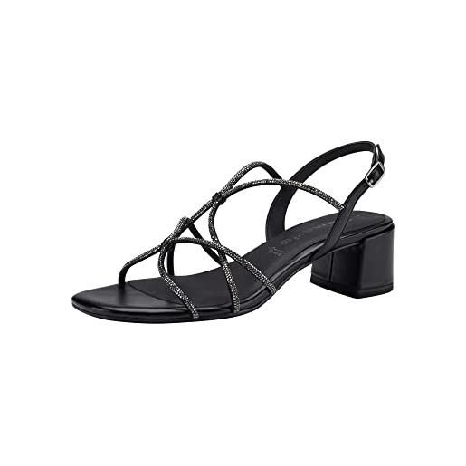 Tamaris donna sandali, signora sandali, touchit, scarpe estive, cinturini, elegante, femminile, tacco leggero, black metallic, 36 eu