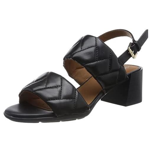 Geox d new marykarmen, sandal donna, nero, 40 eu