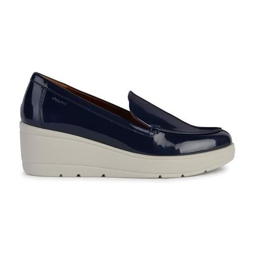 Geox d ilde b, moccasin zeppe donna, blu navy, 38 eu