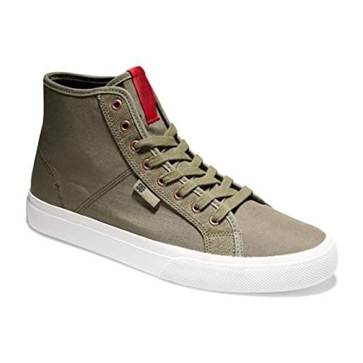 DC Shoes manual-high top shoes for men, scarpe da ginnastica uomo, olive military, 44.5 eu
