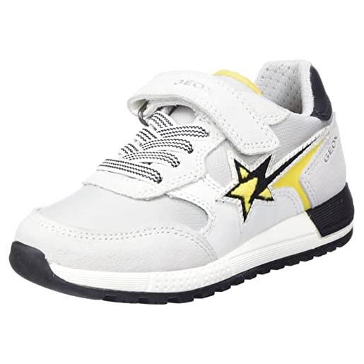 Geox j alben boy, scarpe da ginnastica, white/yellow, 35 eu